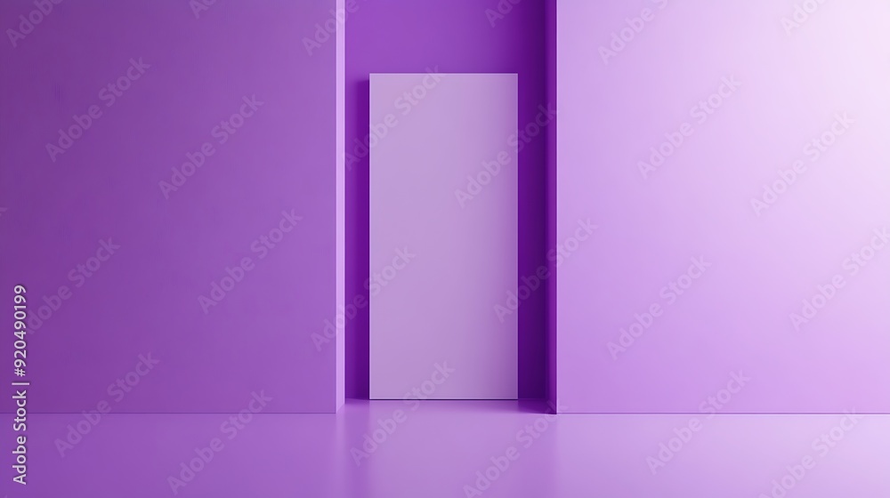 Aufkleber minimalist lilac background with centered white rectangle