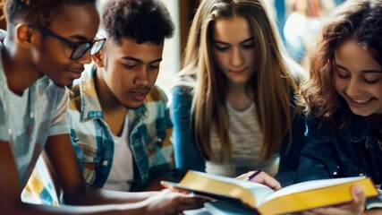 A Friends studying the Bible together The concept of dissemination of rice fields.