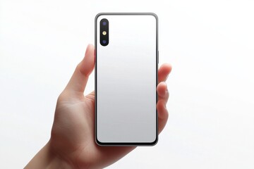 Blank Smartphone Mockup on Hand created with Generative AI
