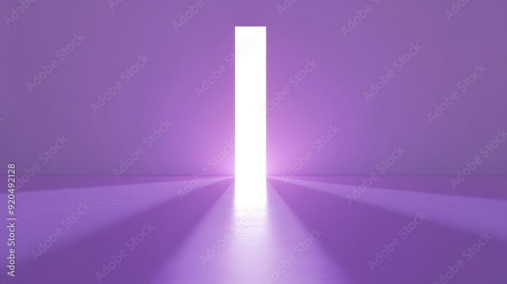 Aufkleber minimalist lilac background with centered thin white rectangle