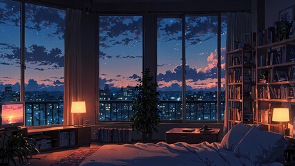 Chill Room with Atmospheric Space and Relaxing Ambiance