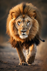 Obraz premium The Majestic Lion: A Pinnacle of Wildlife Dominance and Beauty in Natural Habitat