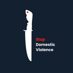 Stop, domestic violence, creative social issue, flat illustration, acknowledge domestic violence, aesthetic illustration, Concept of domestic abuse and sexual harassment, violence against women