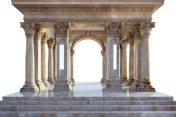 Obraz premium Indian Classic Columns Interior. 3d rendering Isolated on transparent background.