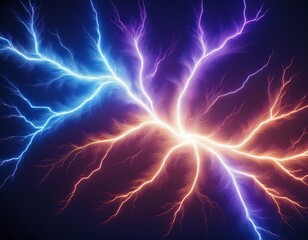 Obraz premium lightning strike colored 3d rendering element