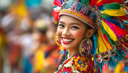 Fototapeta premium The beauty smiled and felt happy