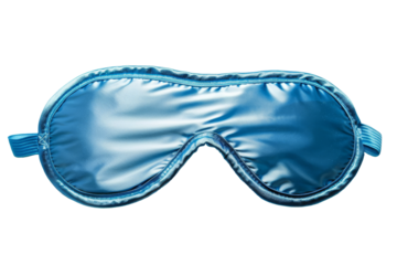 Blue sleeping eye mask, isolated on transparent