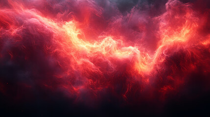  An abstract image of swirling red and orange clouds, similar to a fiery sky.