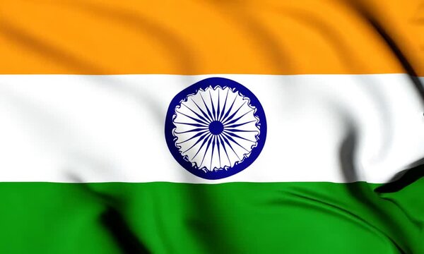 "Illustrate a cartoon flag for India, with a tiger holding the Ashoka Chakra like a spinning top."
