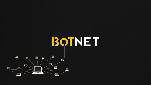 Illustration of the word botnet