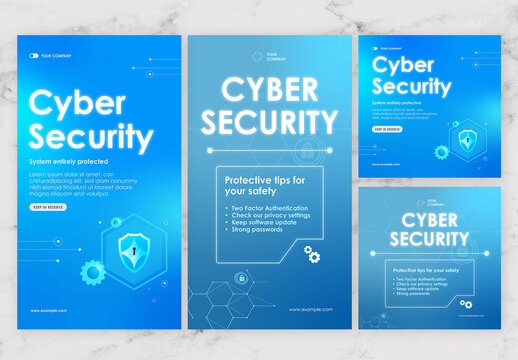 Blue And White Gradient Clean Story & Post