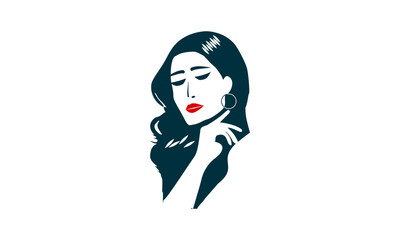 girl, beauty, face, woman, logo, female, icon, hair, illustration, fashion,