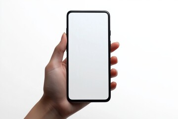 Blank Smartphone Mockup on Hand created with Generative AI