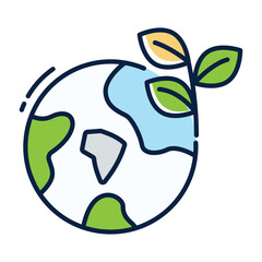 Global Environmental Sustainability Icon: Planet Care, Eco-Friendly Initiatives, Green Earth, Environmental Conservation, Nature Protection