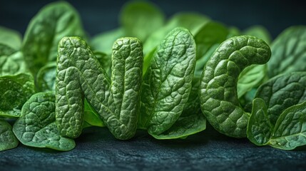 Vitamin K, leafy greens, flat design illustration