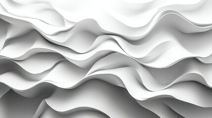 Obraz premium A white abstract background with a series of wavy, flowing lines.