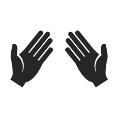 Obraz premium hand palm silhouette vector illustration