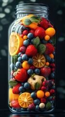 Vitamin intake guide, balanced nutrition, flat design illustration