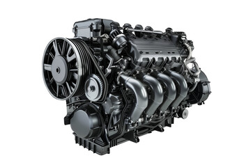 Fototapeta premium Modern high-tech and efficient car engine isolated on a white background