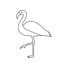 One continuous line drawing of adorable heron bird concept for conservation icon. Modern line art design.