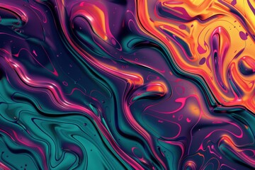 Abstract marbling oil acrylic paint background illustration art wallpaper - purple blue color with liquid fluid . Beautiful simple AI generated image