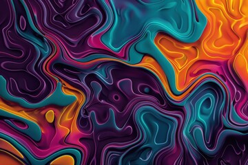 Fototapeta premium An image of an abstract painting featuring bold blue, yellow, and purple colors - Generative AI. Beautiful simple AI generated image