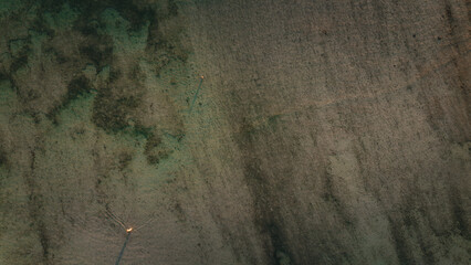 Gili Air, island, Indonesia. drone footage 4k,
View from above, sunset on the island, 