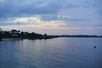 Naklejka premium Finistère Nord, Landéda, Bretagne - coucher de soleil