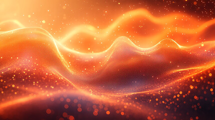 An abstract image of flowing, orange light with sparkling particles.