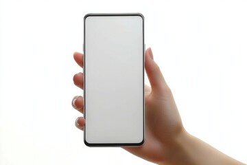 Blank Smartphone Mockup on Hand created with Generative AI