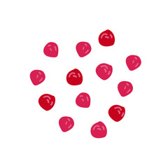 Red pepper top view isolated on white background .Flat doodle vector illustration for food and drink design ,spice hand drawn illustration