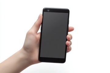 Blank Smartphone Mockup on Hand created with Generative AI