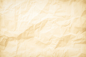Crumpled brown paper texture background for design with copy space for text or image.
