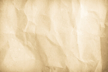Crumpled brown paper texture background for design with copy space for text or image.