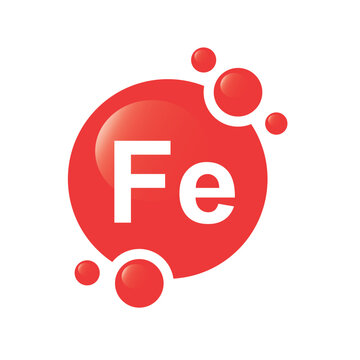 Minerals Iron Fe and Vitamin for health. 