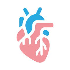 Human heart anatomicall flat style