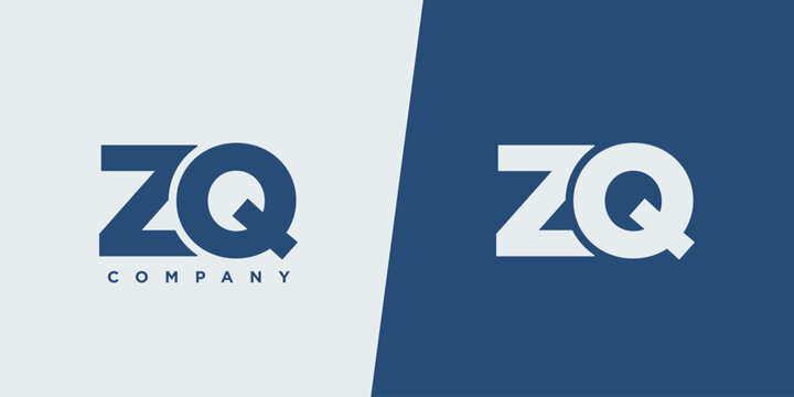 Letter Z and Q, ZQ logo design template. Minimal monogram initial based logotype.