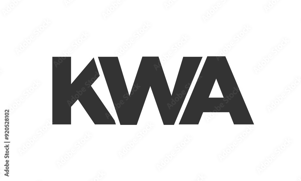 Fototapete KWA logo design template with strong and modern bold text. Initial based vector logotype featuring simple and minimal typography. Trendy company identity.