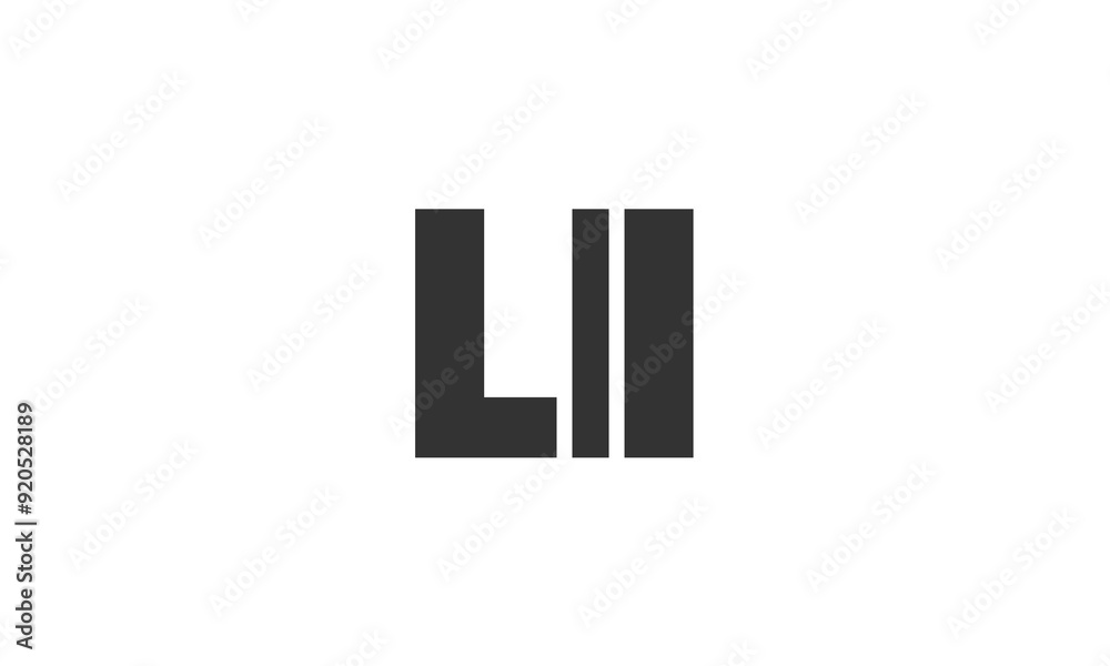 Fototapete LII logo design template with strong and modern bold text. Initial based vector logotype featuring simple and minimal typography. Trendy company identity.