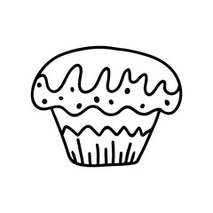 A black and white muffin icon
