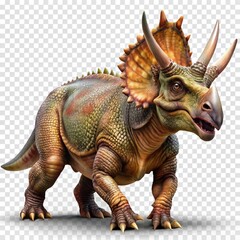 Fototapeta premium ancient animal horned dinosaur realistic photo illustration on transparent background