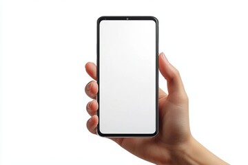 Blank Smartphone Mockup on Hand created with Generative AI