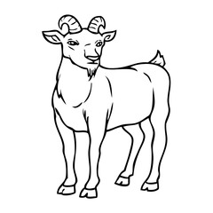 goat line vector illustration