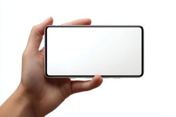 Blank Smartphone Mockup on Hand created with Generative AI