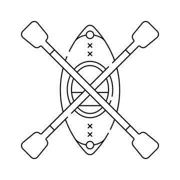 recommend clip art: Vibrant kayak icon, outdoor adventure, water sports, nature activities