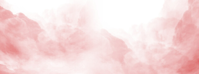 Red color Fog and mist effect on transparent background. Smoke texture