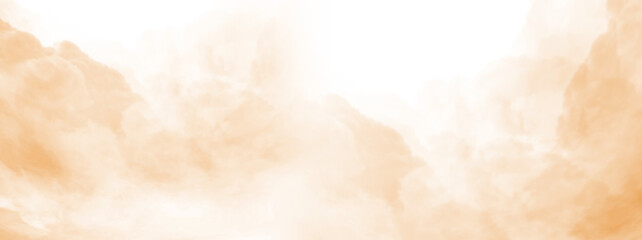 Obraz premium Orange color Fog and mist effect on transparent background. Smoke texture