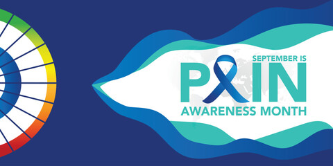 Pain awareness month is observed every year in September, to raise public awareness of issues in the area of pain and pain management, Vector illustration