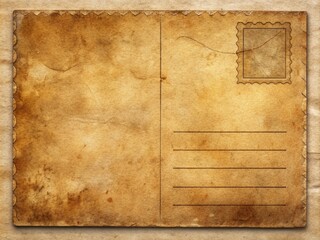 Vintage postcard with worn, aged paper and subtle postmarks on a seamless background, evoking nostalgia and timelessness, ideal for historical designs and antique-inspired projects.