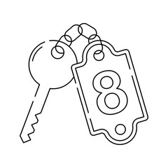 Creatively crafted hotel key icon, ideal for hospitality, lodging, or travel